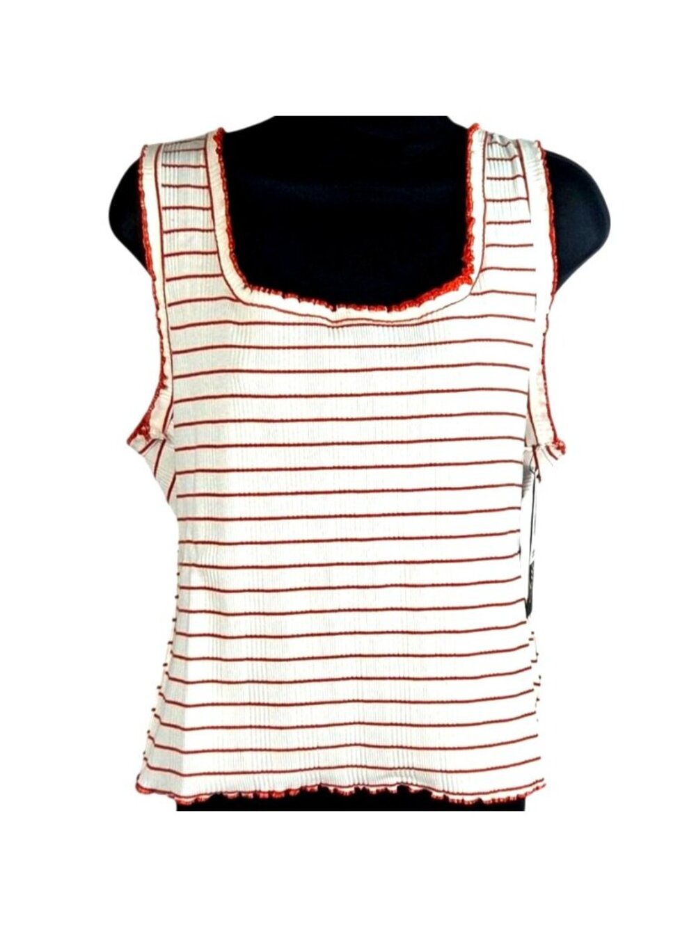 Supplies by Union Bay Womens Magnolia Red & White Striped Tank XL NWT
